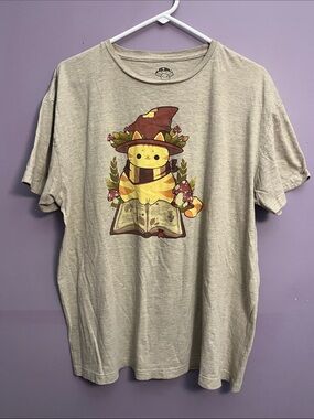 Rihnlin Mushroom wizard Cat Graphic Tee from Hot Topic